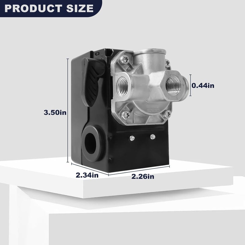 uhzz 23474570 Pressure Switch Two Stage Compressor - for Ingersoll-Rand Air Compressor Pressure Switch 2340, 2475, 2545, 7100 W/Unloader and On/Off - Image 2